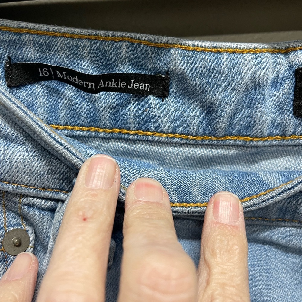 Talbots Light Blue Jeans with Pink Stripes - Picture 4 of 8
